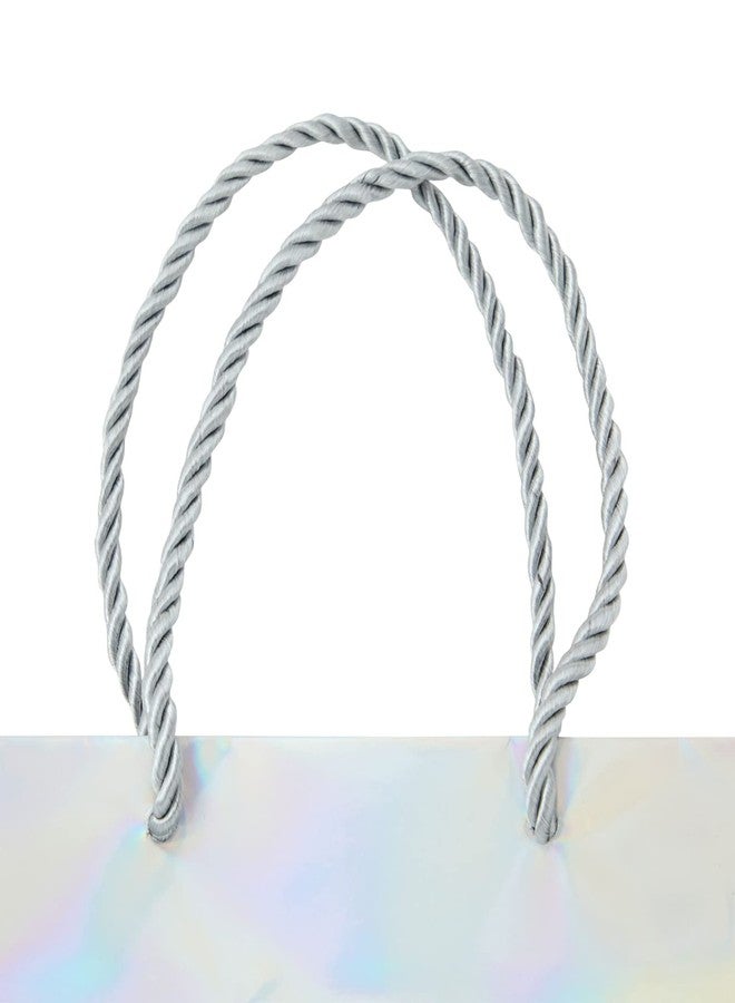 Sparkle and Bash Mini Reusable Gift Bags - Metallic Silver Paper, 6 x 5 x 2.5 In, Pack of 24 with Rope Handles - Goodie & Favor Bags for Small Presents - Image 4